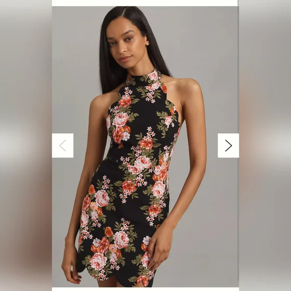Anthropologie Black Floral Dress - Picture 4 of 4